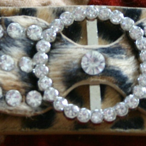 Faux leopards rhinestone belt 42 inches new w tag - Picture 8 of 9
